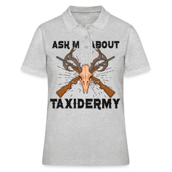 Funny taxidermist taxidermy hunting trophy - Women's Polo Shirt - heather grey - Front - Ailine (174cm)