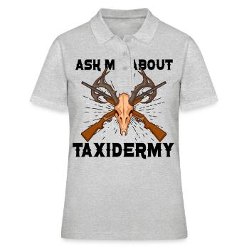 Funny taxidermist taxidermy hunting trophy - Women's Polo Shirt - heather grey - Front - Ailine (174cm)