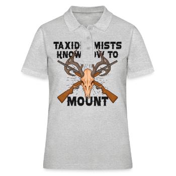 Funny taxidermist taxidermy hunting trophy - Women's Polo Shirt - heather grey - Front - Ailine (174cm)