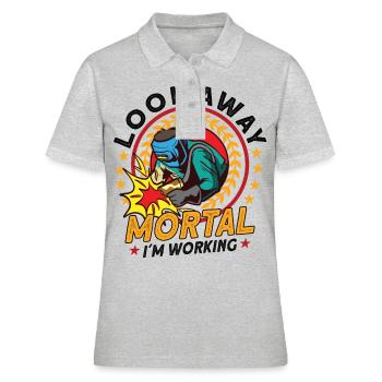 Welder Funny Funny Welding Gift - Frauen Polo Shirt - Grau meliert - Vorne - Ailine (174cm)