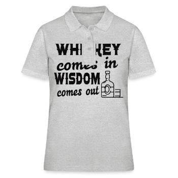 Whiskey goes in Wisdom goes out for Whiskey Fans - Women's Polo Shirt - heather grey - Front - Ailine (174cm)