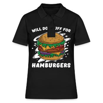 Fait des choses pour les hamburgers Pour les amateurs de hamburgers - Polo Femme - noir - Devant - Ailine (174cm)