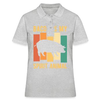Speck Geist Tier Frühstück Speck Liebhaber Fleisch - Frauen Polo Shirt - Grau meliert - Vorne - Ailine (174cm)
