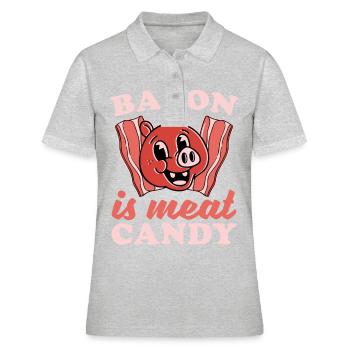 Speck Fleisch Süßigkeiten Frühstück Speck Liebhabe - Frauen Polo Shirt - Grau meliert - Vorne - Ailine (174cm)