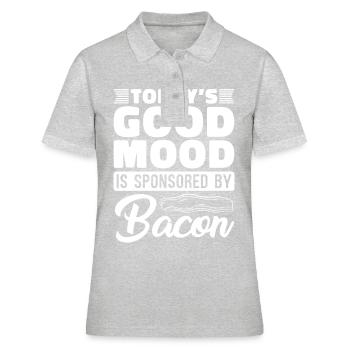 Gute Laune Speck Frühstück Speck Liebhaber Fleisch - Frauen Polo Shirt - Grau meliert - Vorne - Ailine (174cm)