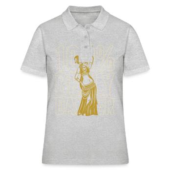100% Danseuse du Ventre Pour Danseuse du Ventre - Polo Femme - gris chiné - Devant - Ailine (174cm)