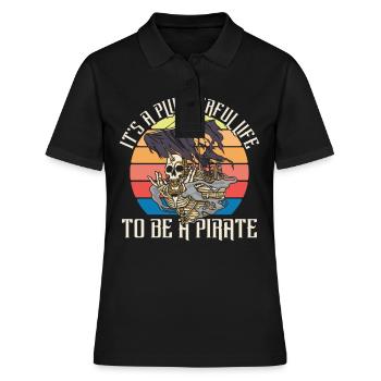 La vie d’un pirate Crâne Pirates - Polo Femme - noir - Devant - Ailine (174cm)