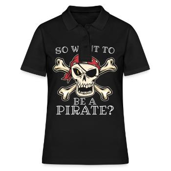 Alors, voulez-vous devenir un pirate? Pirate Costume - Polo Femme - noir - Devant - Ailine (174cm)