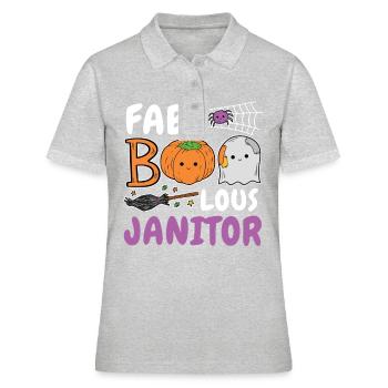 Fab Boo Lous Gardien Gardien Gardien Gardien Gardien - Polo Femme - gris chiné - Devant - Ailine (174cm)