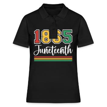 1865 Histoire des Noirs Afro-Américain Juneteenth - Polo Femme - noir - Devant - Ailine (174cm)