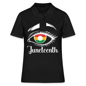 Juneteenth Histoire des Noirs Afro-Américains - Polo Femme - noir - Devant - Ailine (174cm)