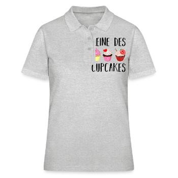 Reine des cupcakes cadeau pâtisserie patissière - Polo Femme - gris chiné - Devant - Ailine (174cm)