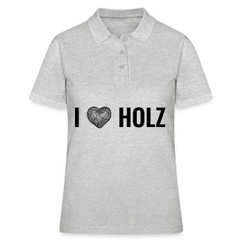 Holz Wald Forstwirt Heimwerker Schreiner Tischler - Frauen Polo Shirt - Grau meliert - Vorne - Ailine (174cm)