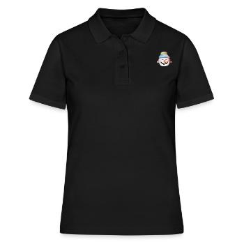 Schneemann Brusttasche - Frauen Polo Shirt - Schwarz - Vorne - Ailine (174cm)