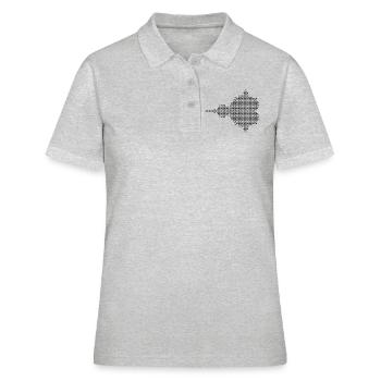 Mandelbrot Ascii - noir - Polo Femme - gris chiné - Devant - Ailine (174cm)
