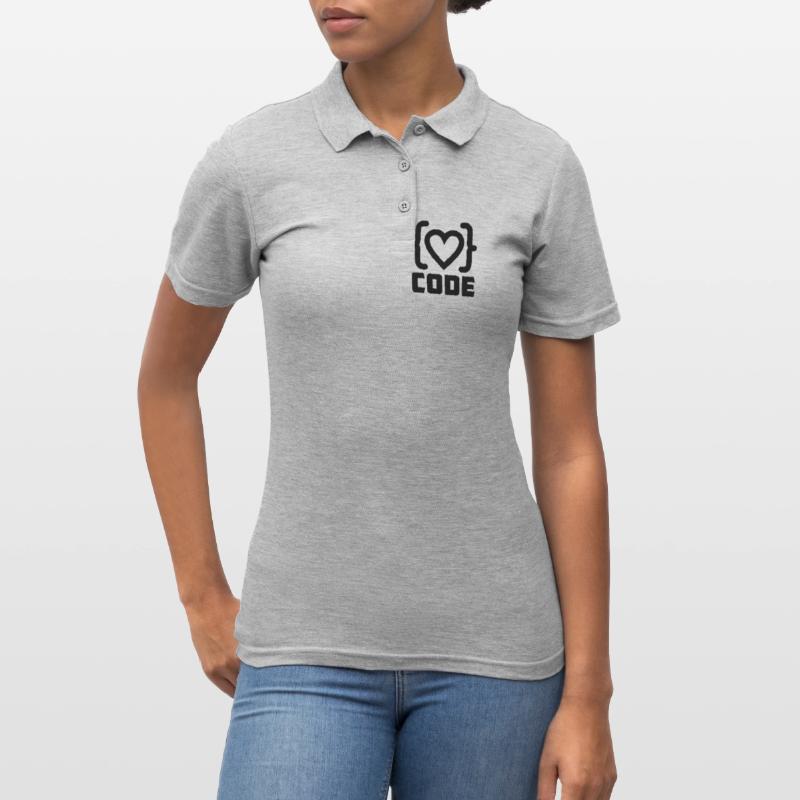 Herzprogrammierer Code Logo mit Text CODE Frauen Polo Shirt