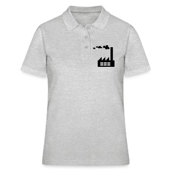 Werkslogo mit Rauch - Frauen Polo Shirt - Grau meliert - Vorne - Ailine (174cm)