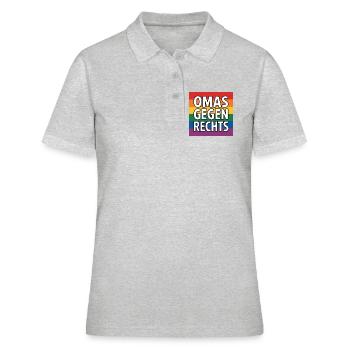 Omas gegen Rechts - Antifa Regenbogen Tee - Frauen Polo Shirt - Grau meliert - Vorne - Ailine (174cm)