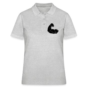 Schattenbild des Arms - Frauen Polo Shirt - Grau meliert - Vorne - Ailine (174cm)
