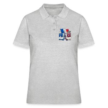France Eiffelturm T-Shirt – Monuments Paris - Frauen Polo Shirt - Grau meliert - Vorne - Ailine (174cm)