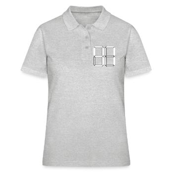 NUMÉRO 97 Quatre-vingt-dix-sept cadeaux numériques - Polo Femme - gris chiné - Devant - Ailine (174cm)