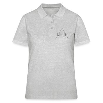Meuf - Minimalisme au féminin - Polo Femme - gris chiné - Devant - Ailine (174cm)