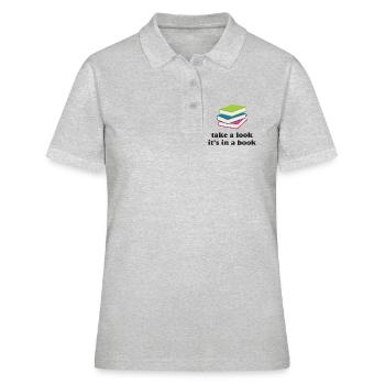 Take A Look, It's in a Book - Women's Polo Shirt - heather grey - Front - Ailine (174cm)