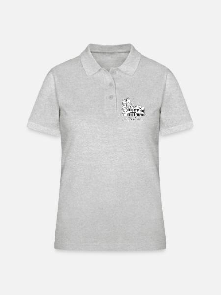 Colosseum of Rome sketch black white - Women's Polo Shirt - heather grey