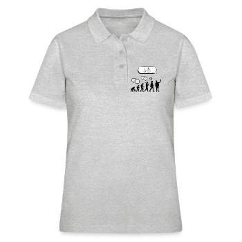 Entwicklung der Kommunikation - Frauen Polo Shirt - Grau meliert - Vorne - Ailine (174cm)