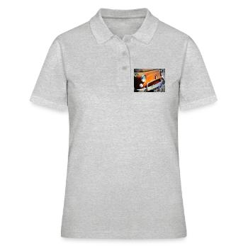 Rostiges Oldtimer Front Design - Frauen Polo Shirt - Grau meliert - Vorne - Ailine (174cm)