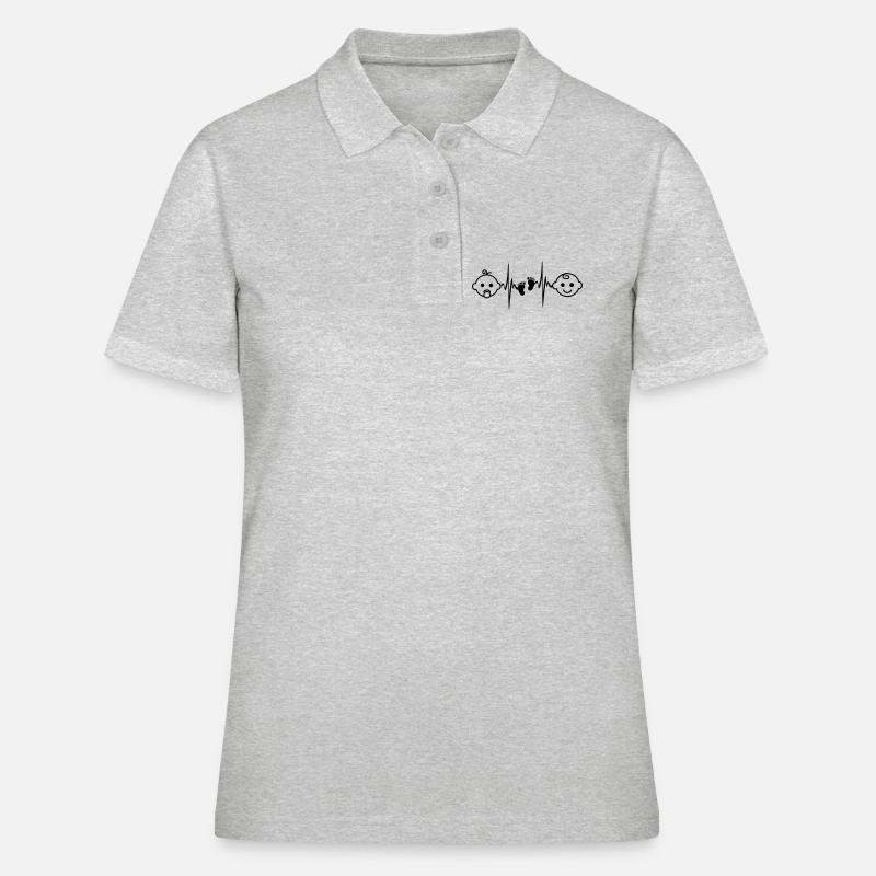 Baby Mädchen oder Junge - Frauen Polo Shirt - Grau meliert