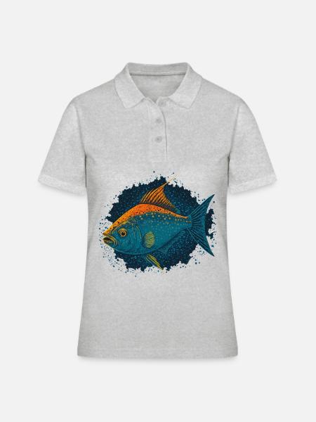 Tiefsee-Liebhaber - Frauen Polo Shirt - Grau meliert