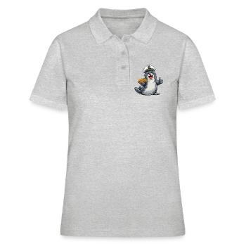 Scellez avec un poisson délicieux - Polo Femme - gris chiné - Devant - Ailine (174cm)