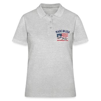 Made in USA États-Unis États-Unis drapeau américain - Polo Femme - gris chiné - Devant - Ailine (174cm)