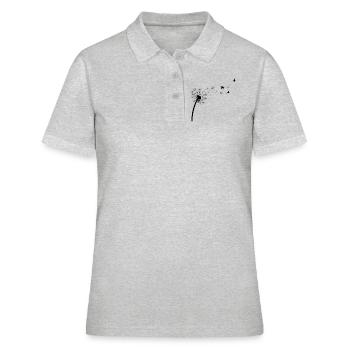 Pissenlit pissenlit nature rêve oiseau disant - Polo Femme - gris chiné - Devant - Ailine (174cm)