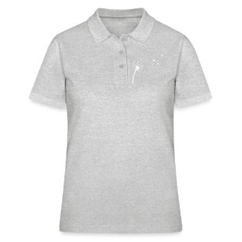 Pissenlit fleur nature rêve oiseau mouche - Polo Femme - gris chiné - Devant - Ailine (174cm)