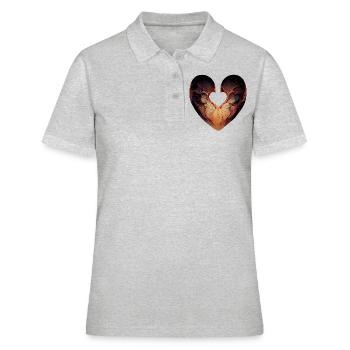 heart inside - Polo Femme - gris chiné - Devant - Ailine (174cm)