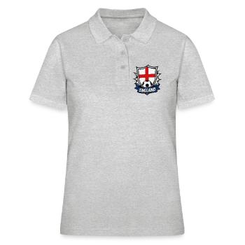 England Shield Flagge und Ball - Frauen Polo Shirt - Grau meliert - Vorne - Ailine (174cm)
