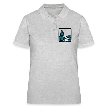Logo de la nature de la forêt de la rivière - Polo Femme - gris chiné - Devant - Ailine (174cm)