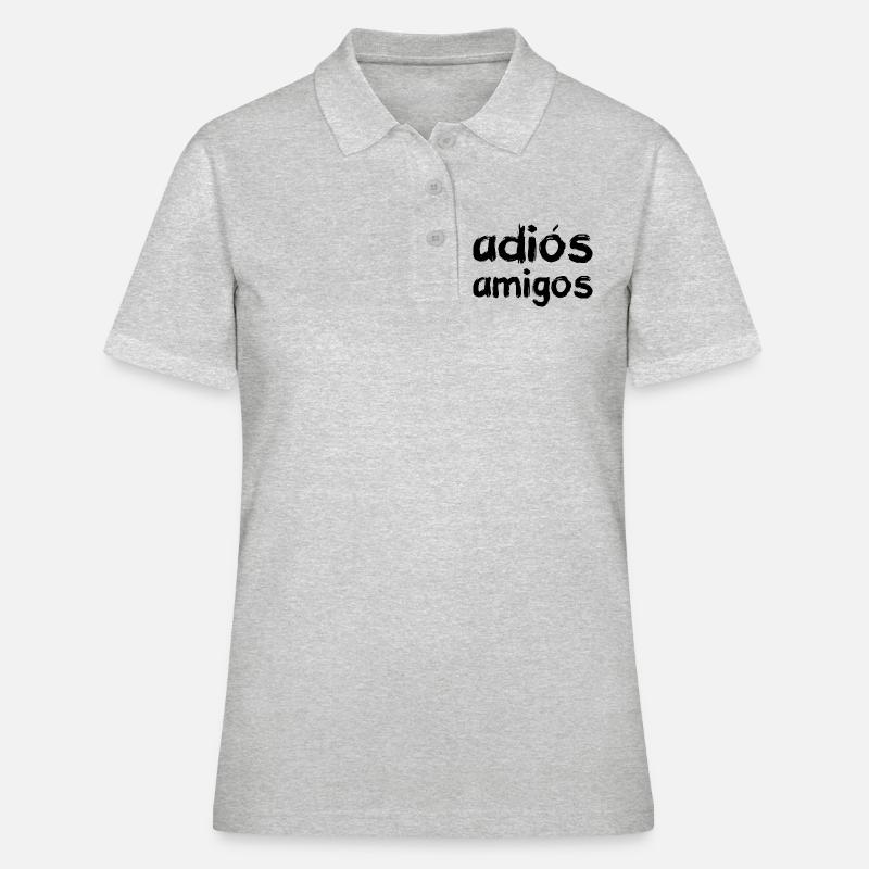 adiós amigos, black - Women's Polo Shirt - heather grey