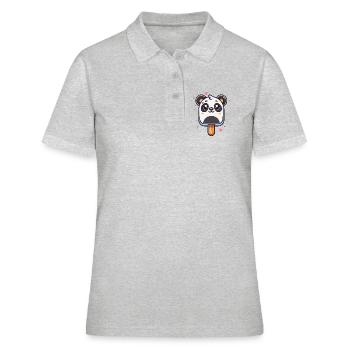 Motif de glace panda mignon pour l’été - Polo Femme - gris chiné - Devant - Ailine (174cm)