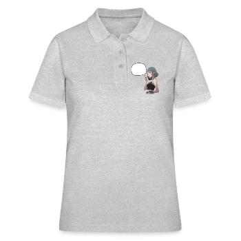 Bulles Noir Heroine CropTop - Polo Femme - gris chiné - Devant - Ailine (174cm)