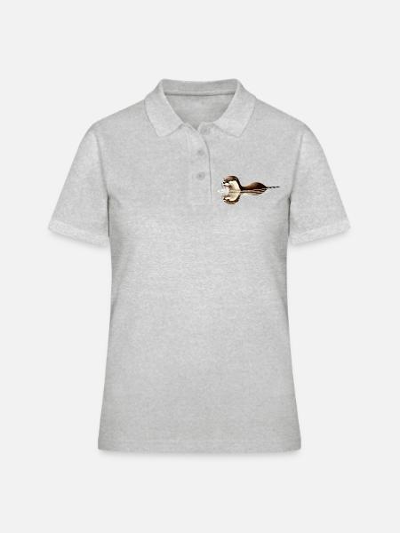 Loutre de rivière eurasienne - Polo Femme - gris chiné
