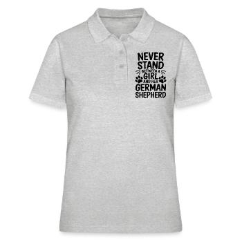 German Shepherd Saying German Shepherd Gift - Women's Polo Shirt - heather grey - Front - Ailine (174cm)