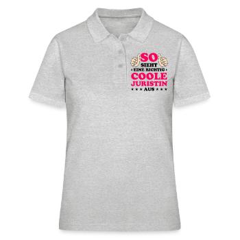 Juristin Jura Lustiger Spruch Jura Beruf Geschenk - Frauen Polo Shirt - Grau meliert - Vorne - Ailine (174cm)