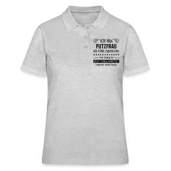Putzfrau Haushalt Spruch Reinigungskraft Geschenk - Frauen Polo Shirt - Grau meliert - Vorne - Ailine (174cm)
