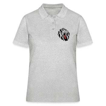 Löwe - Frauen Polo Shirt - Grau meliert - Vorne - Ailine (174cm)