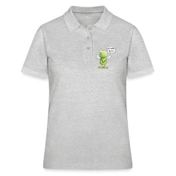 Frosch Engel Unschuld Ich War's Nicht - Frauen Polo Shirt - Grau meliert - Vorne - Ailine (174cm)