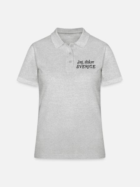 I love Sweden - Women's Polo Shirt - heather grey