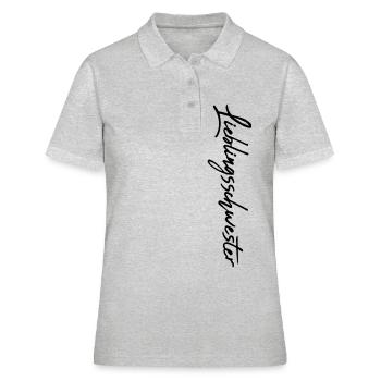 Lieblingsschwester beste große kleine Schwester - Frauen Polo Shirt - Grau meliert - Vorne - Ailine (174cm)